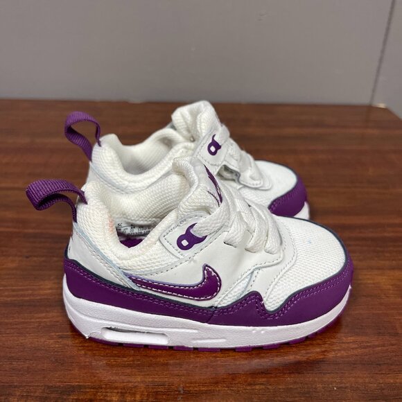 Nike Air Max 1 Easy On Baby/Toddler Shoes Size 5C White and Purple - Picture 2 of 6